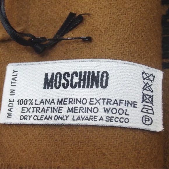 Authentic MOSCHINO Teddy Bear Scarf Wool Brown - Picture 6 of 6